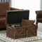 Vintiquewise Brown Large Wooden Lockable Trunk Farmhouse Style Rustic Design Lined Storage Chest w/Rope Handles QI003797L - alternate 5